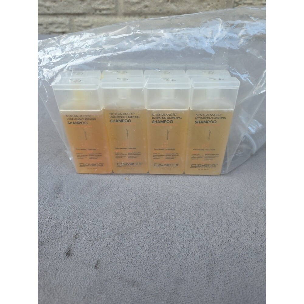 Lot 0f 8 Glovanni 50/50 Balanced Hydrating Clarifying Shampoo 2 Oz